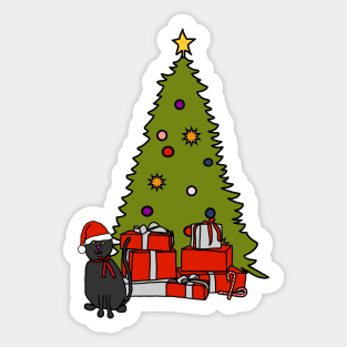 Cute Cat and Christmas Tree Sticker